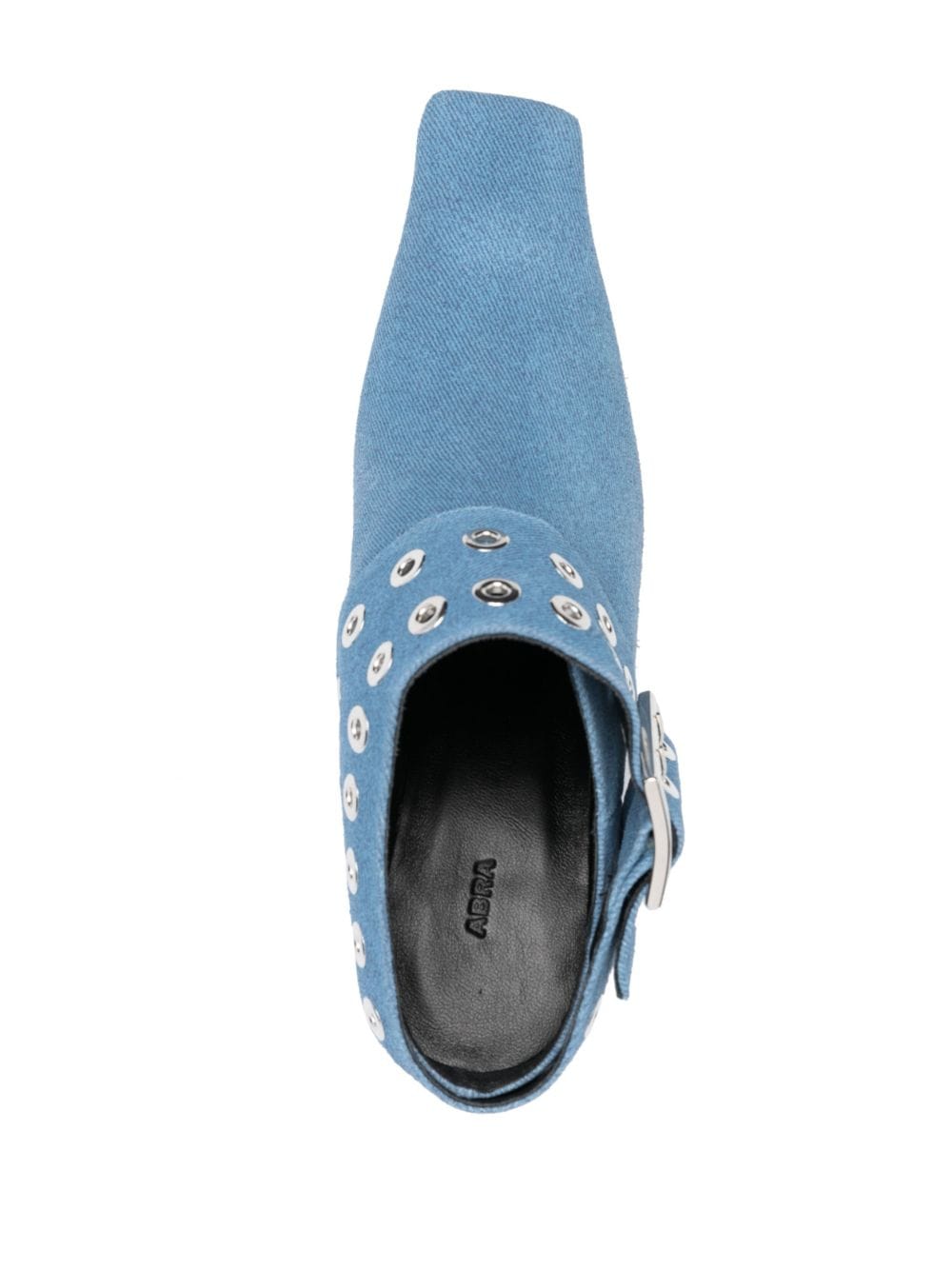 Shop Abra Big Belt Mules In Blue