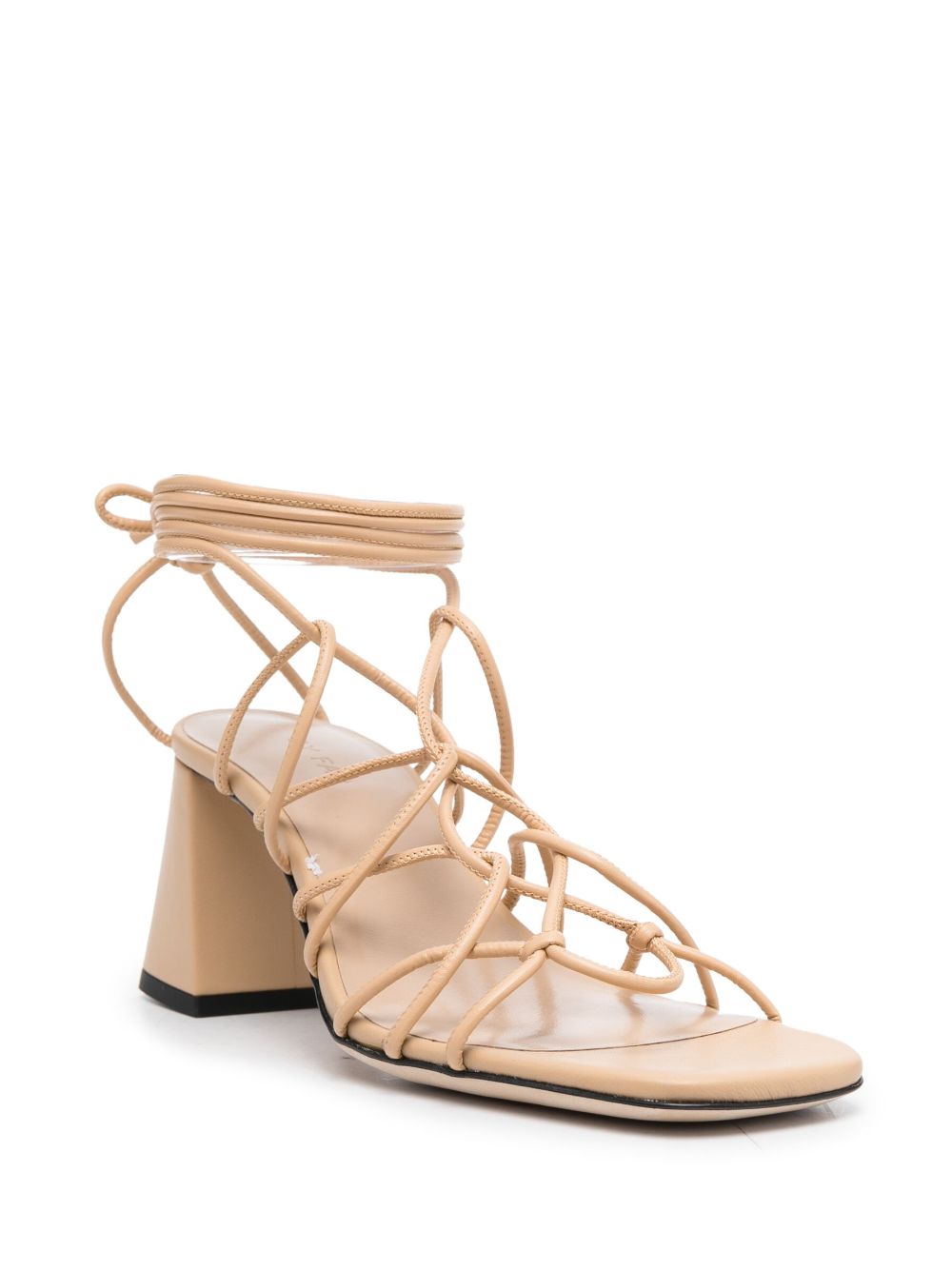 BY FAR Alexander 65mm strappy sandals - Beige