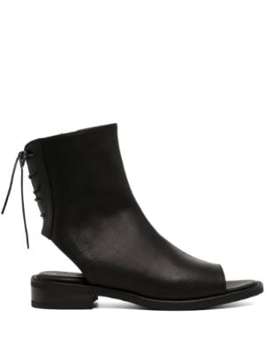 Open toe leather discount booties