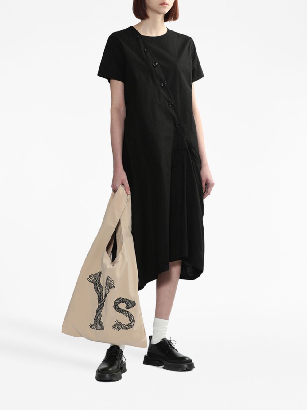 Y's logo-embroidered tote bag - Beige