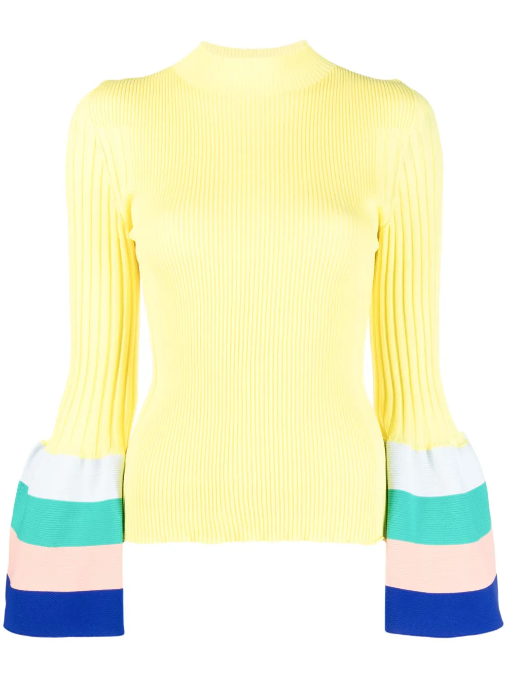 【CFCL】POTTERY TOP4 yellow Cfcl Pottery Flared-sleeves Recycled-polyester Top In Yellow