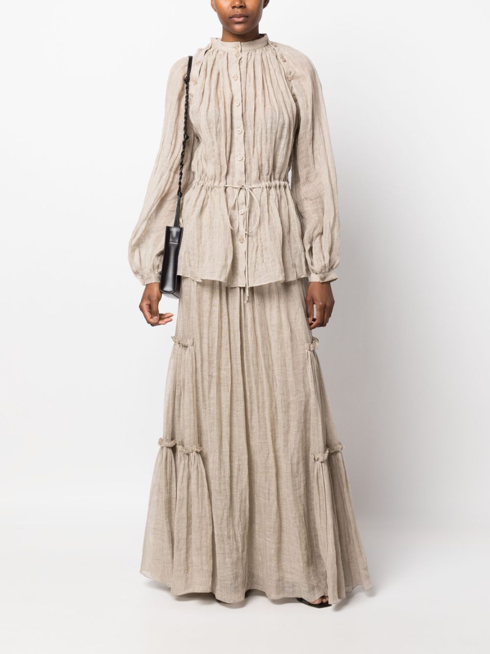 Alberta Ferretti Gedrapeerde maxi-rok - Beige