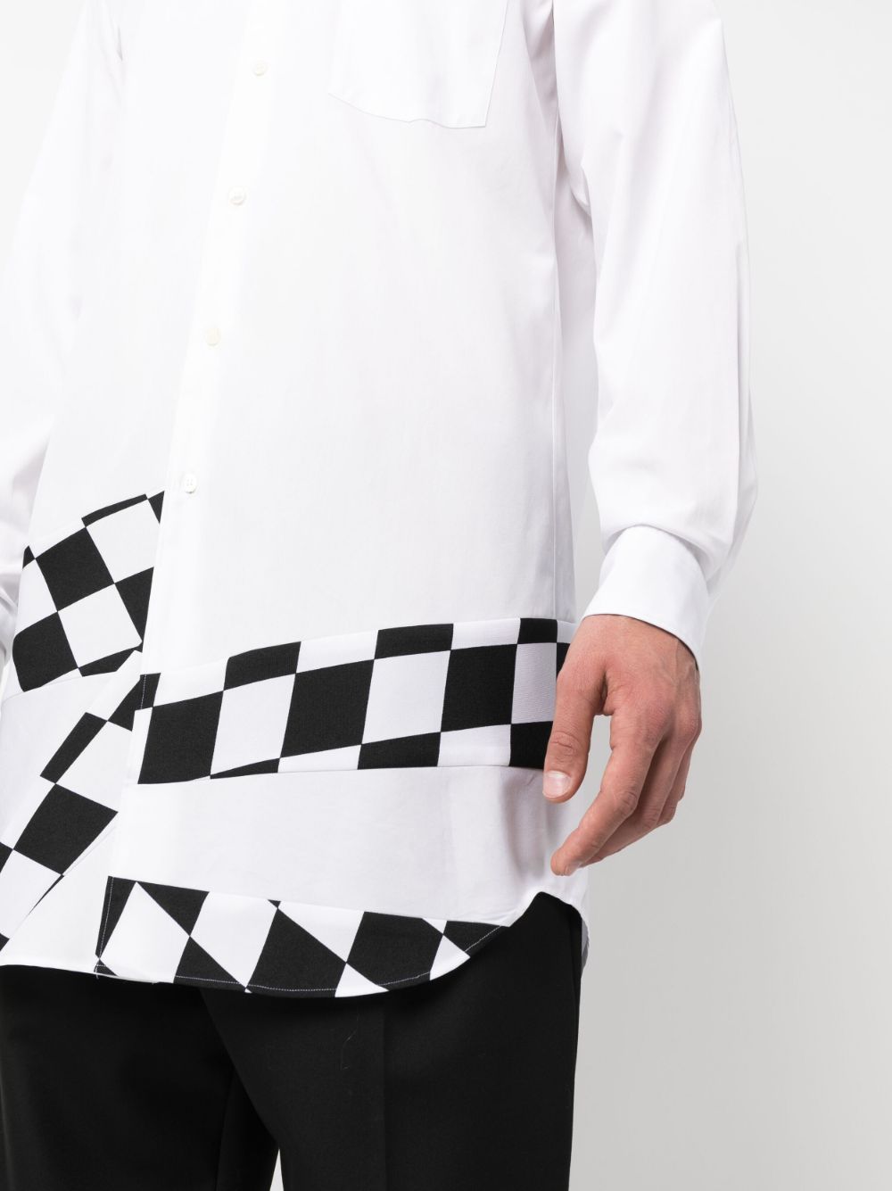 Shop Comme Des Garçons Homme Deux Check-print Panelled Shirt In White