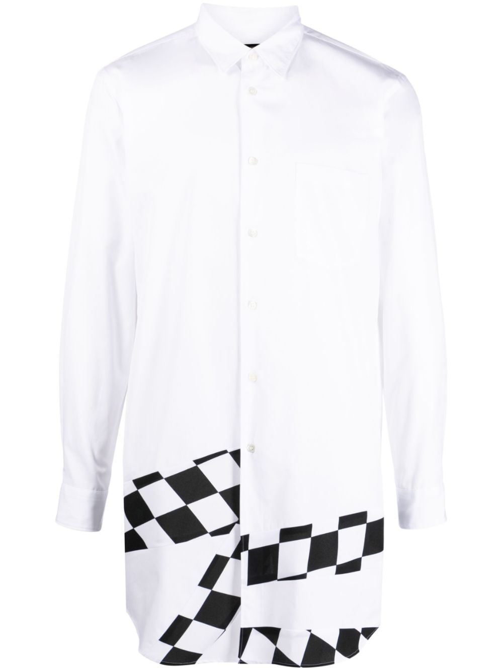 Shop Comme Des Garçons Homme Deux Check-print Panelled Shirt In White