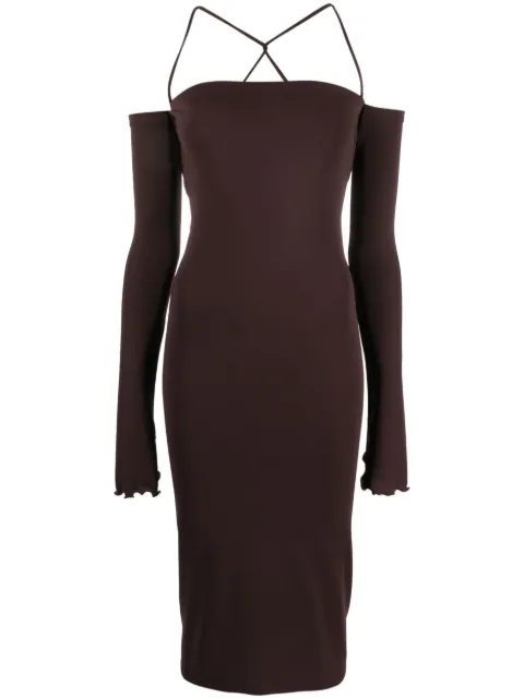 Maddy lace-up midi dress