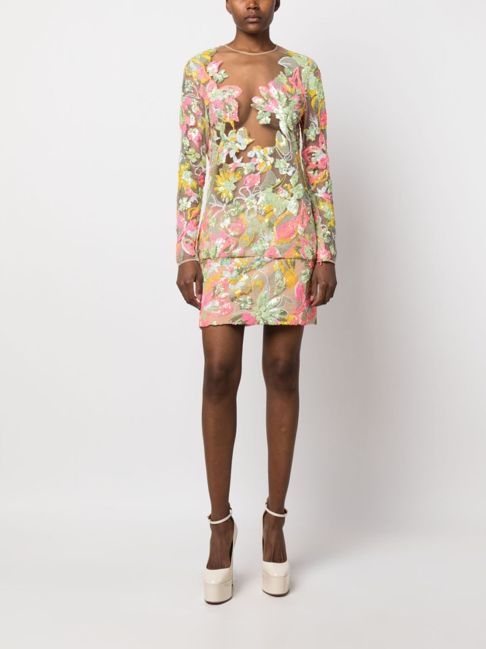 Image 2 of Elie Saab sequin-embellished floral-print blouse