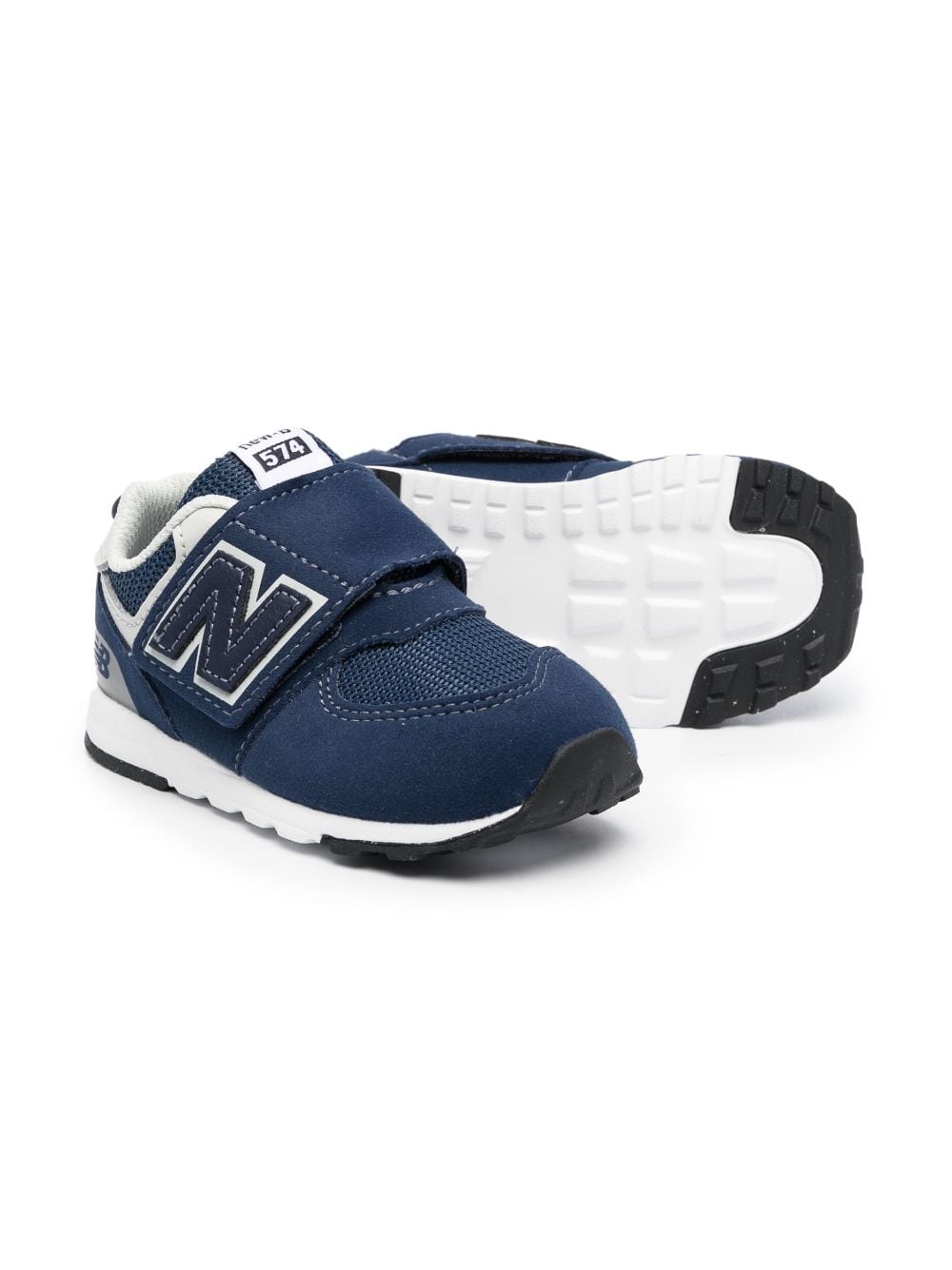 Shop New Balance Touch-strap Logo-patch Sneakers In Blue