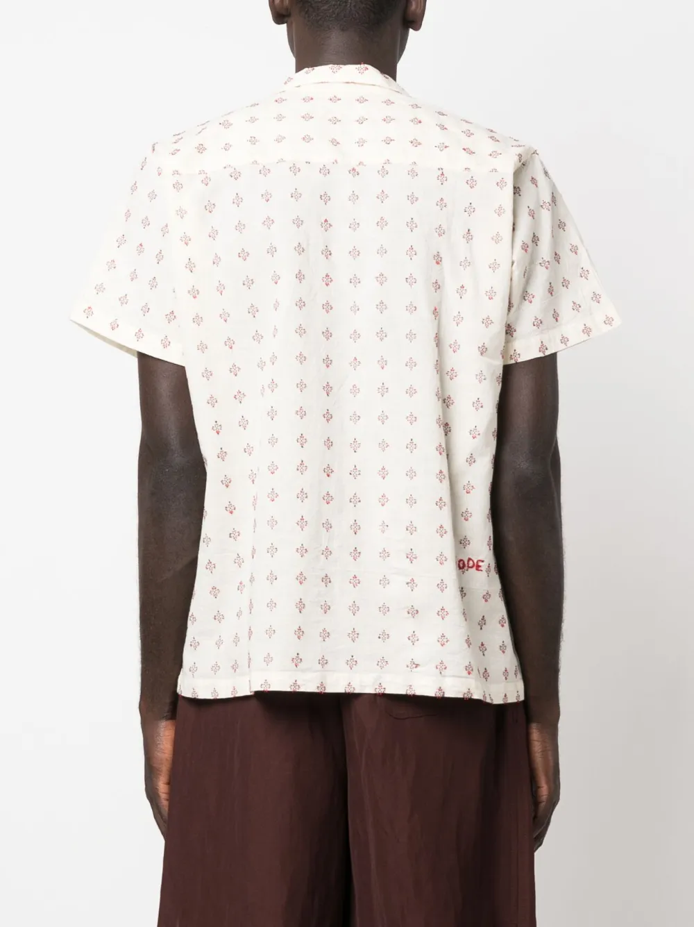 Bode Chrystie Embroidered Cotton Shirt In Neutrals