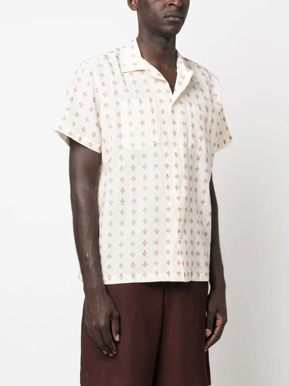 Bode Chrystie Embroidered Cotton Shirt In Neutrals