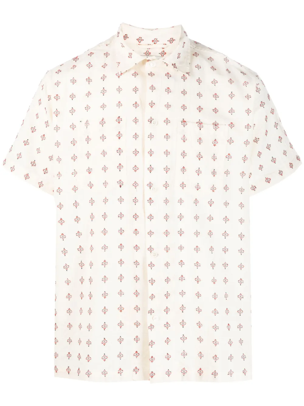 BODE Chrystie embroidered cotton shirt | Neutrals | Image 1