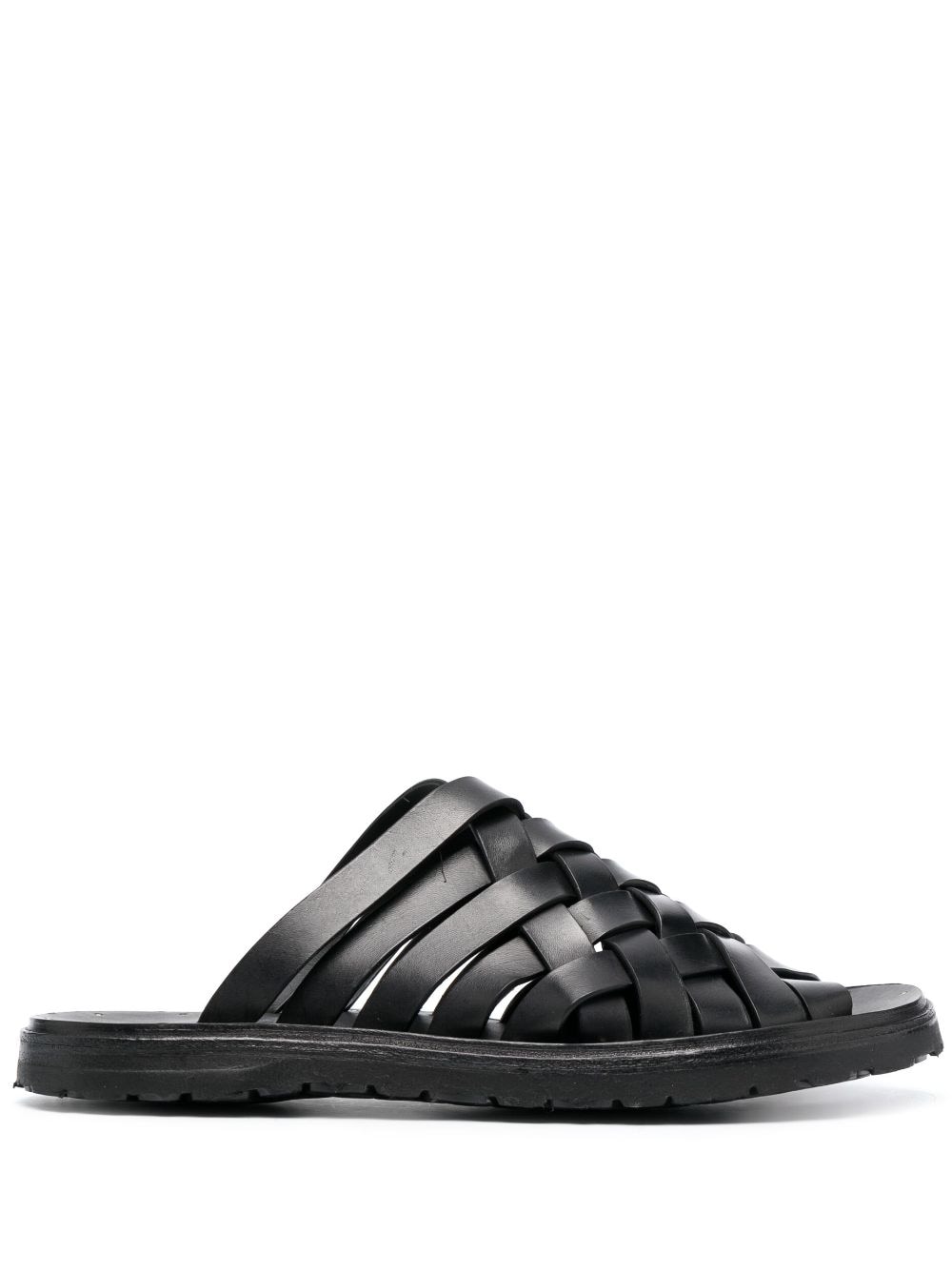 Officine Creative Chios 009 Leather Sandals In Nero