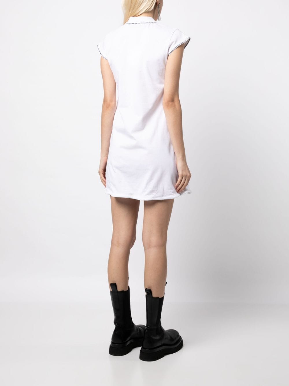 Shop We11 Done Contrast-stitching Shirt Dress In 白色