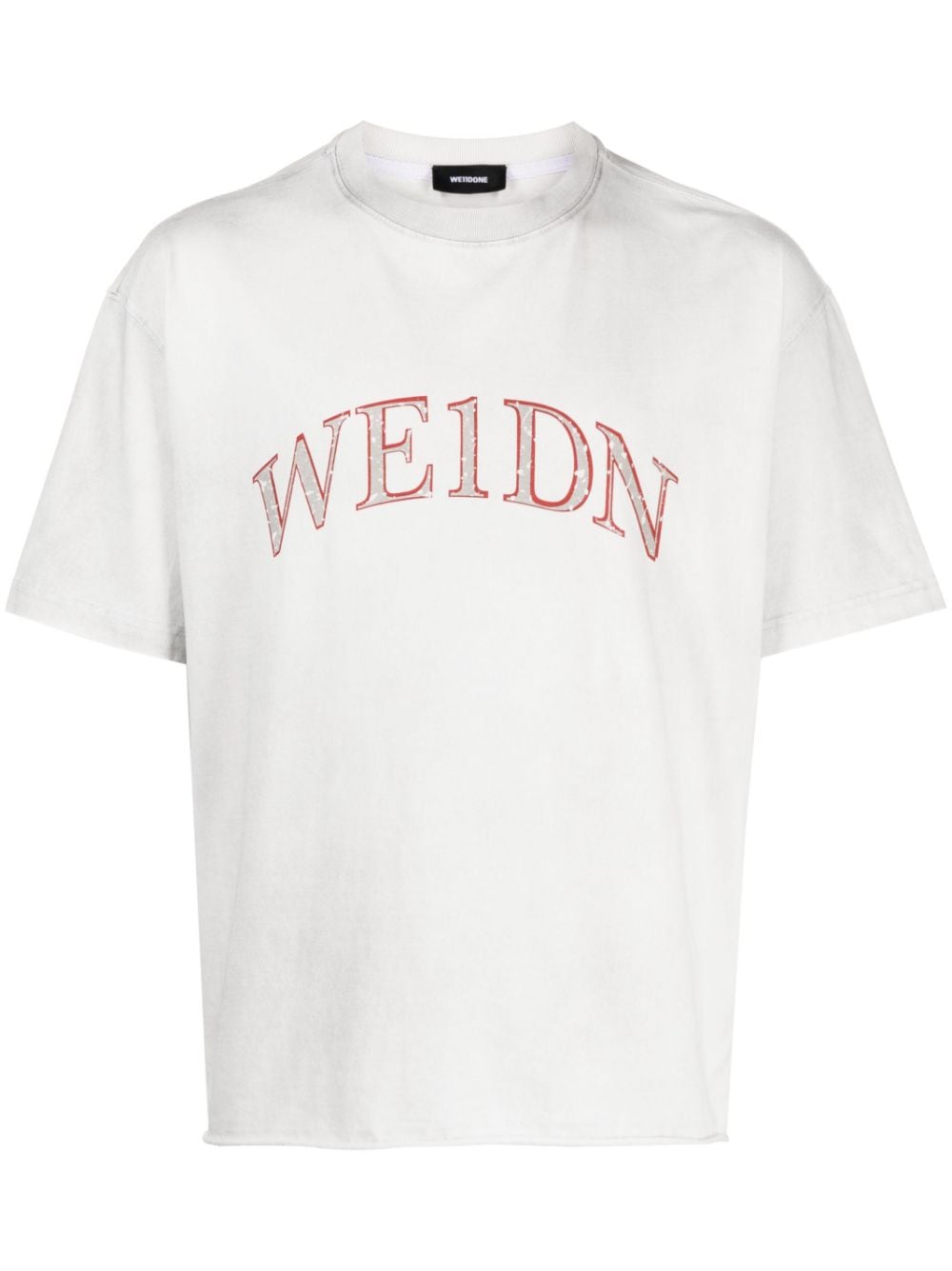 We11 Done Logo-print Cotton T-shirt In Neutrals
