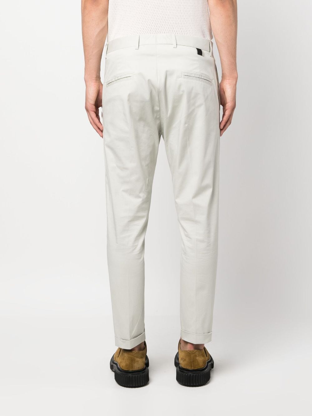 Shop Low Brand Mid-rise Tapered Trousers In Grey
