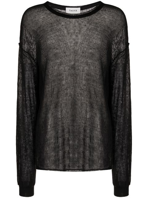 Taakk semi-sheer linen knitted jumper