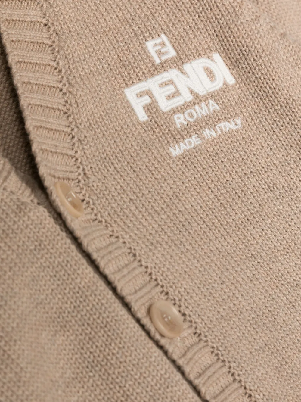 Fendi Kids Vest met V-hals Bruin