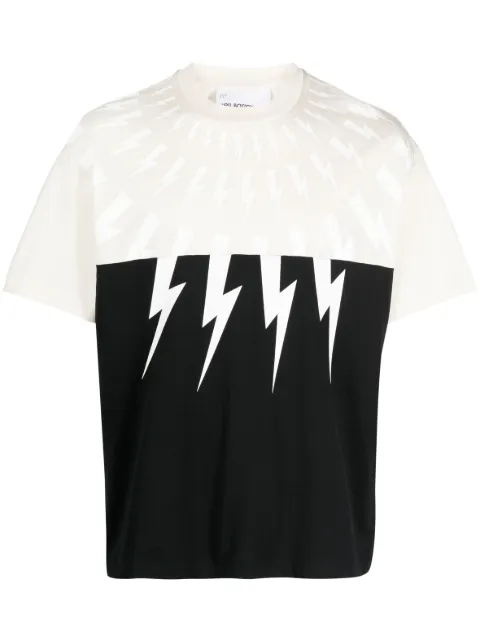 Neil Barrett Mixed Fair Isle Thunderbolt Tシャツ