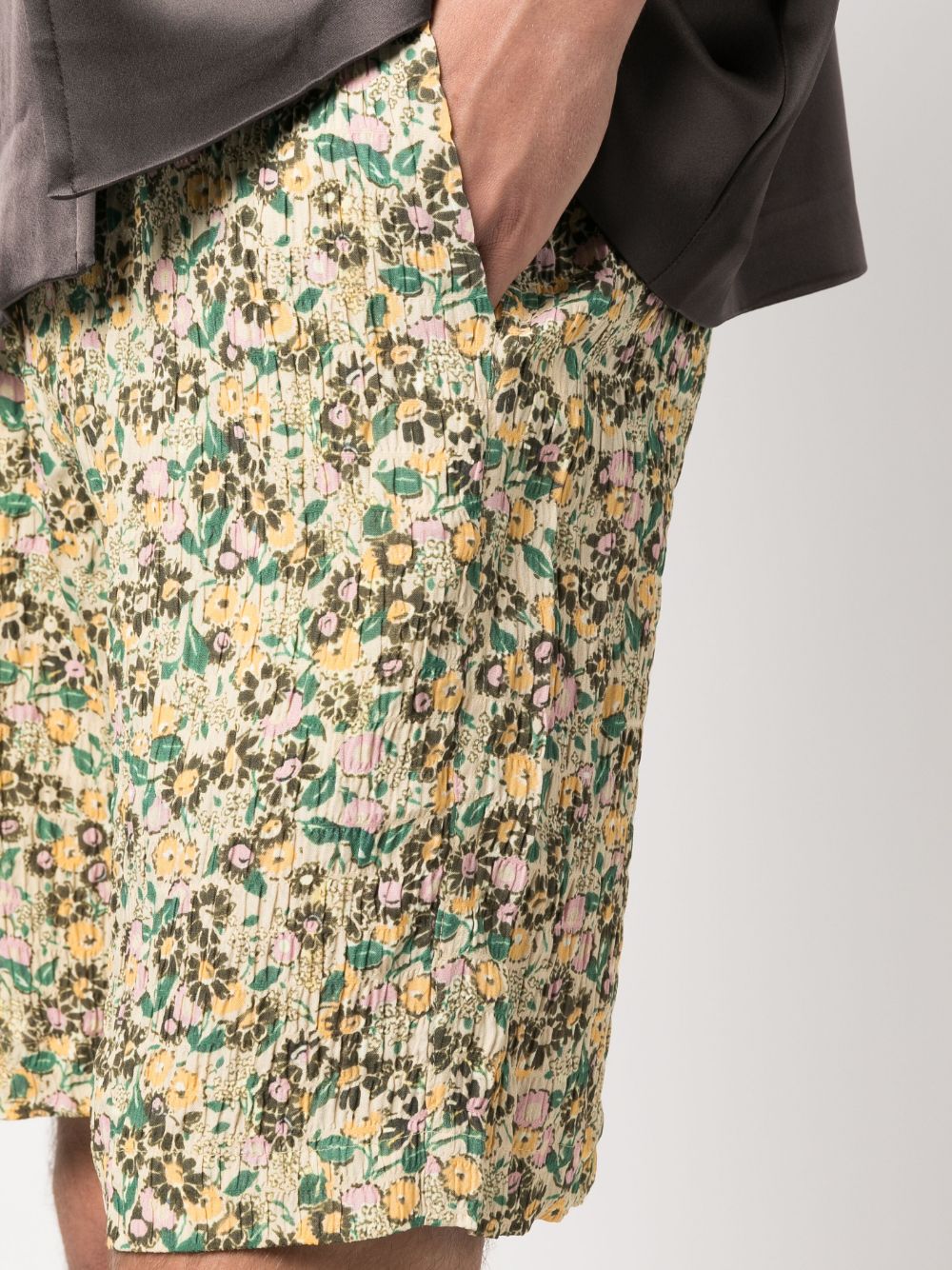 Shop Nanushka Ditsy Floral-print Shorts In Yellow