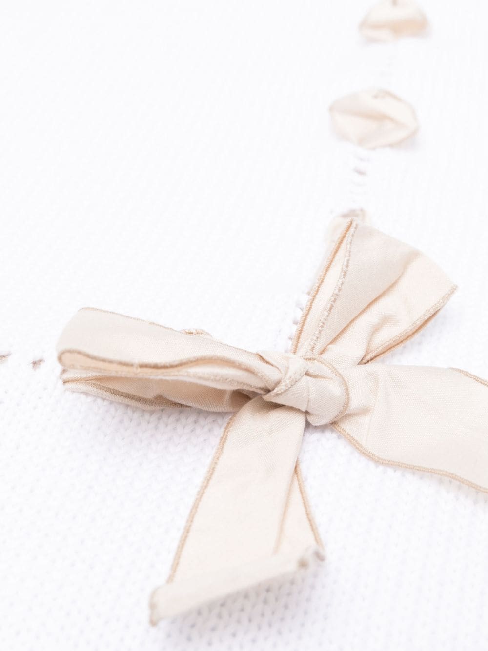 Shop Little Bear Bow-detail Cotton Blanket In White