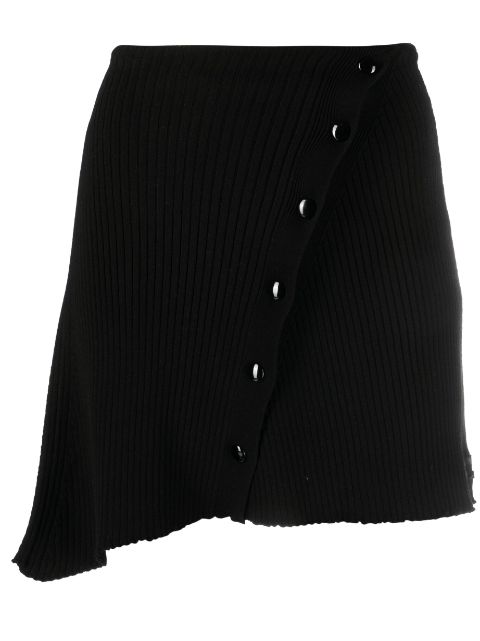 Courrèges asymmetric ribbed-knit mini skirt