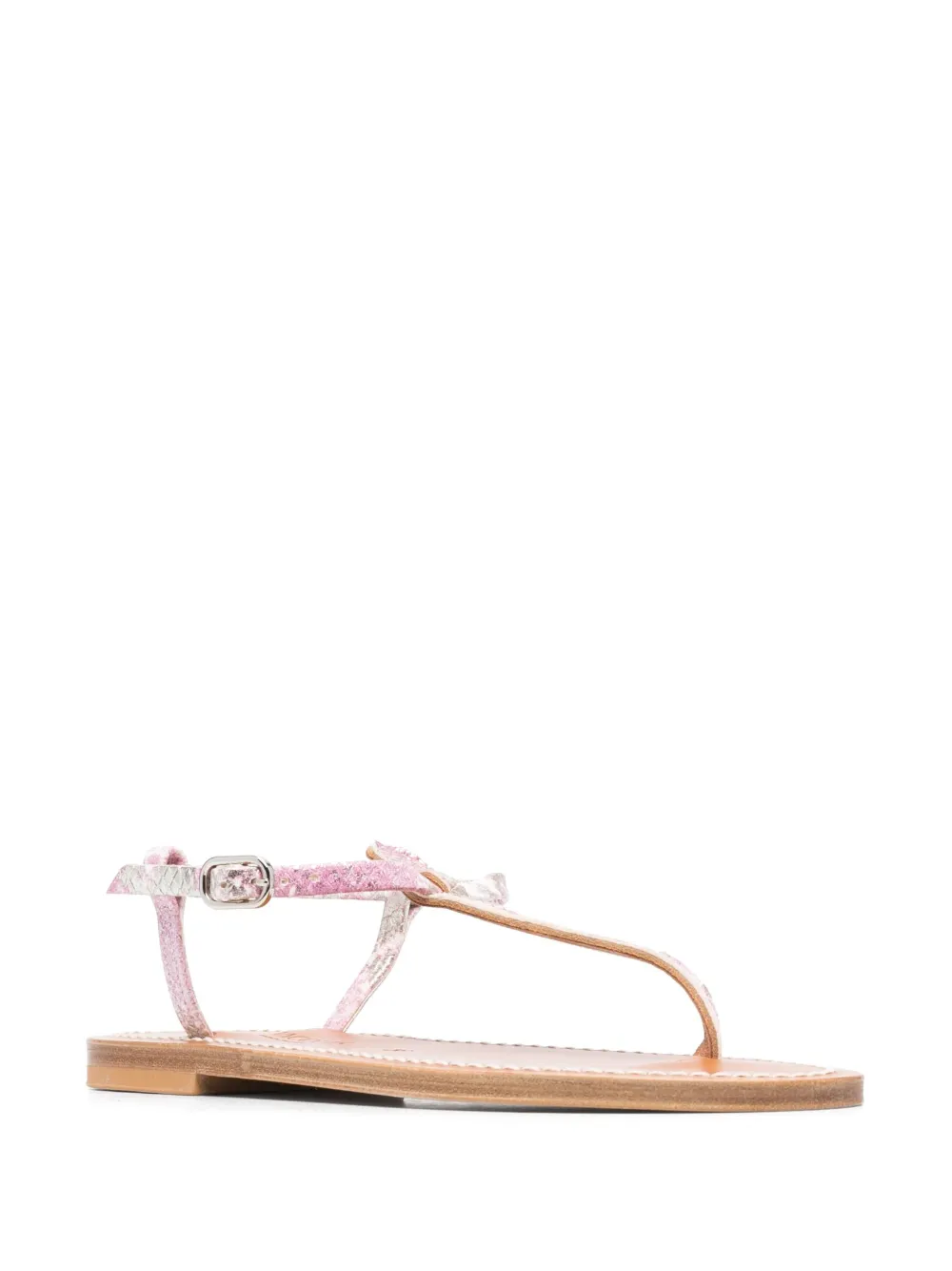 K. Jacques snakeskin-effect thong-strap sandals - Roze