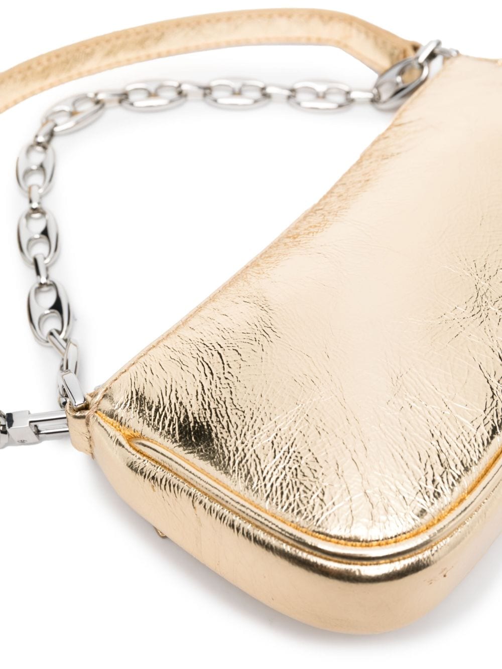 Shop By Far Mini Rachel Metallic Shoulder Bag In Gold