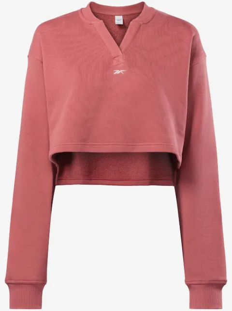 Reebok logo-embroidery cropped sweatshirt