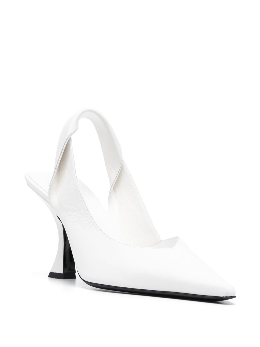 Shop By Far Yasha 80mm Leather Pumps In White