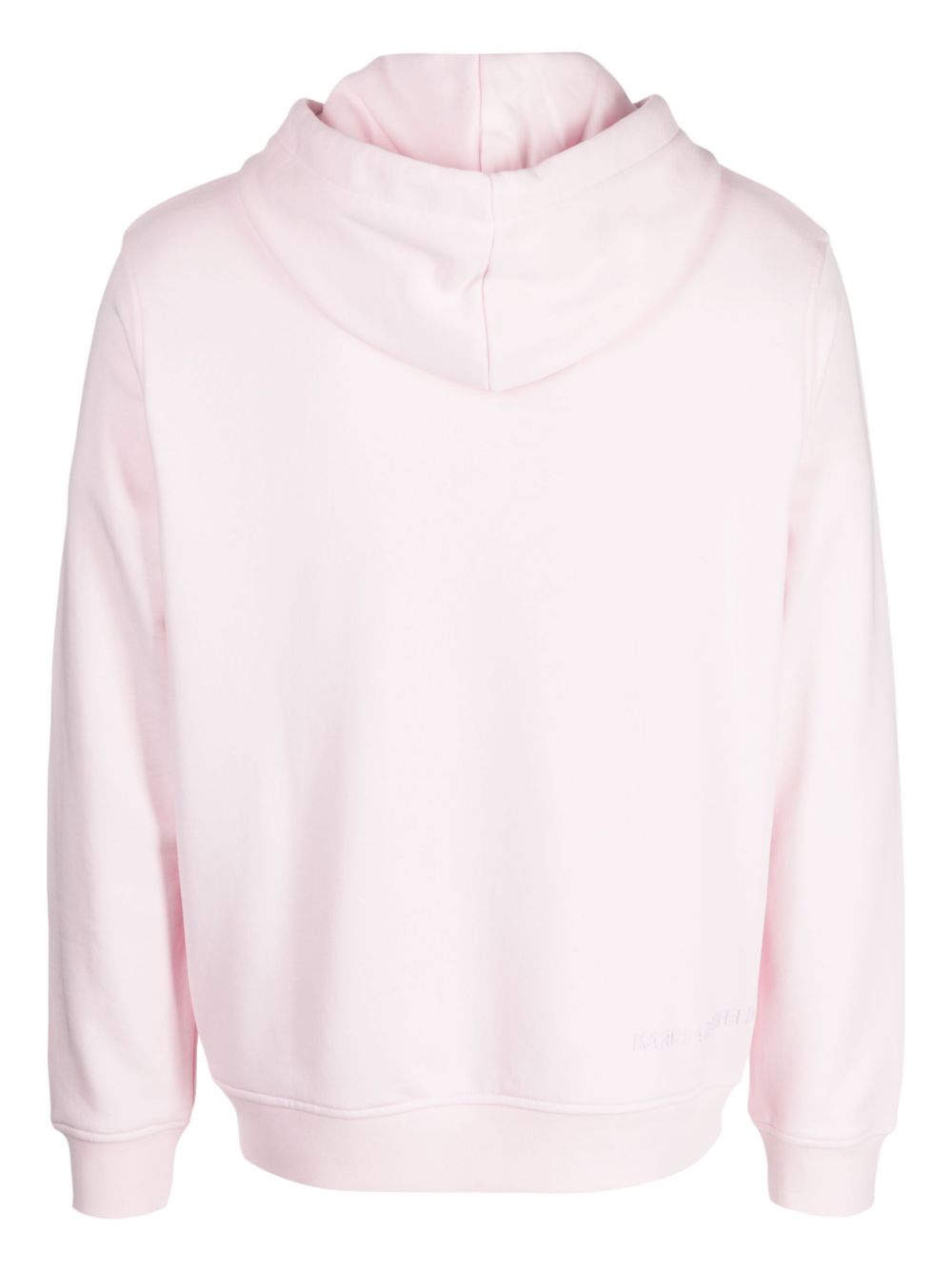 Karl Lagerfeld logo-embroidered long-sleeve hoodie - Roze