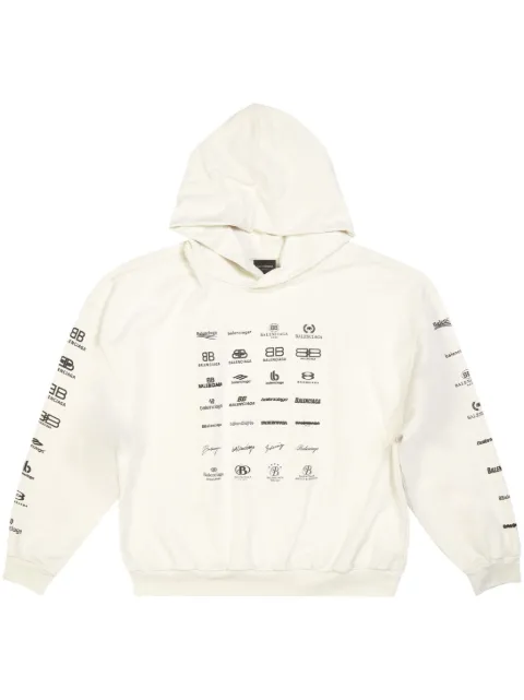 Balenciaga Archives Logos cotton hoodie