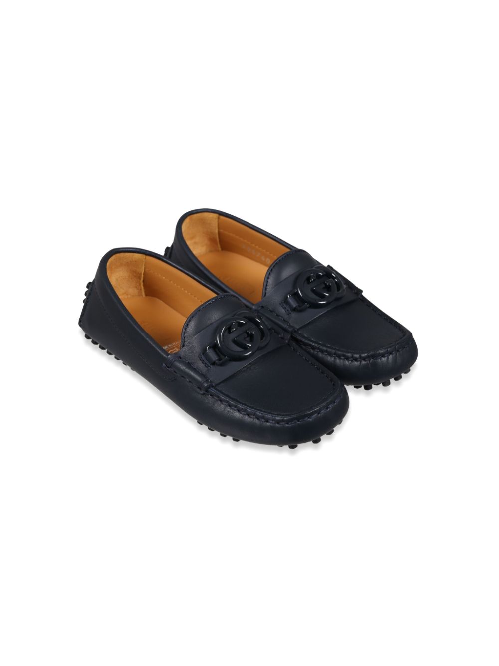 Gucci Kids Interlocking G leather loafers - Blue