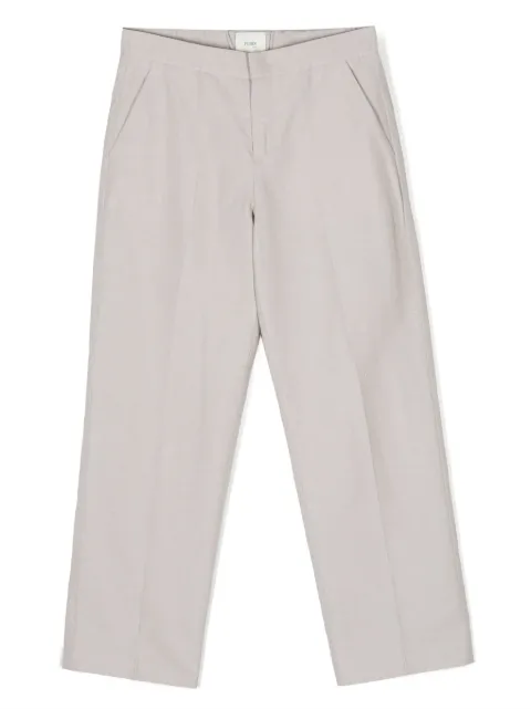 Fendi Kids logo-embroidered straight-leg trousers 