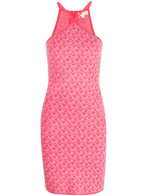 Michael Michael Kors monogram-pattern halterneck minidress