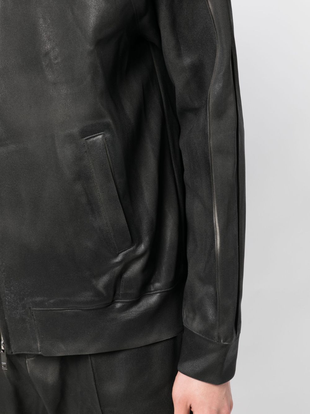 Shop Taakk High-neck Zipped Bomber Jacket In Black