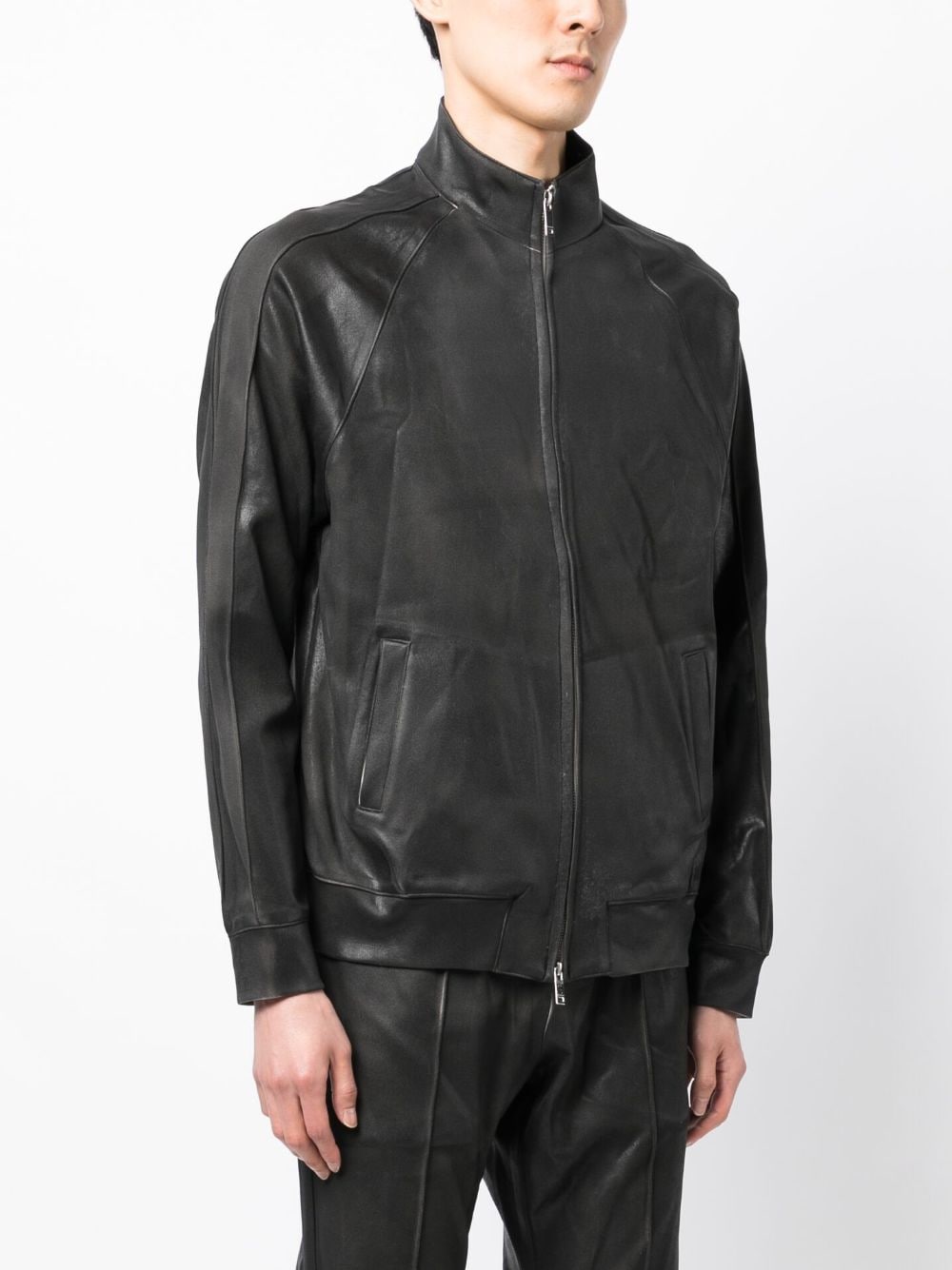 Shop Taakk High-neck Zipped Bomber Jacket In Black