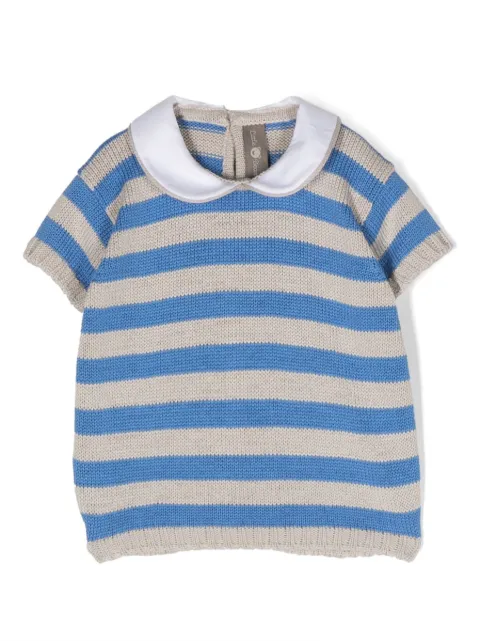 Little Bear club-collar striped jumper