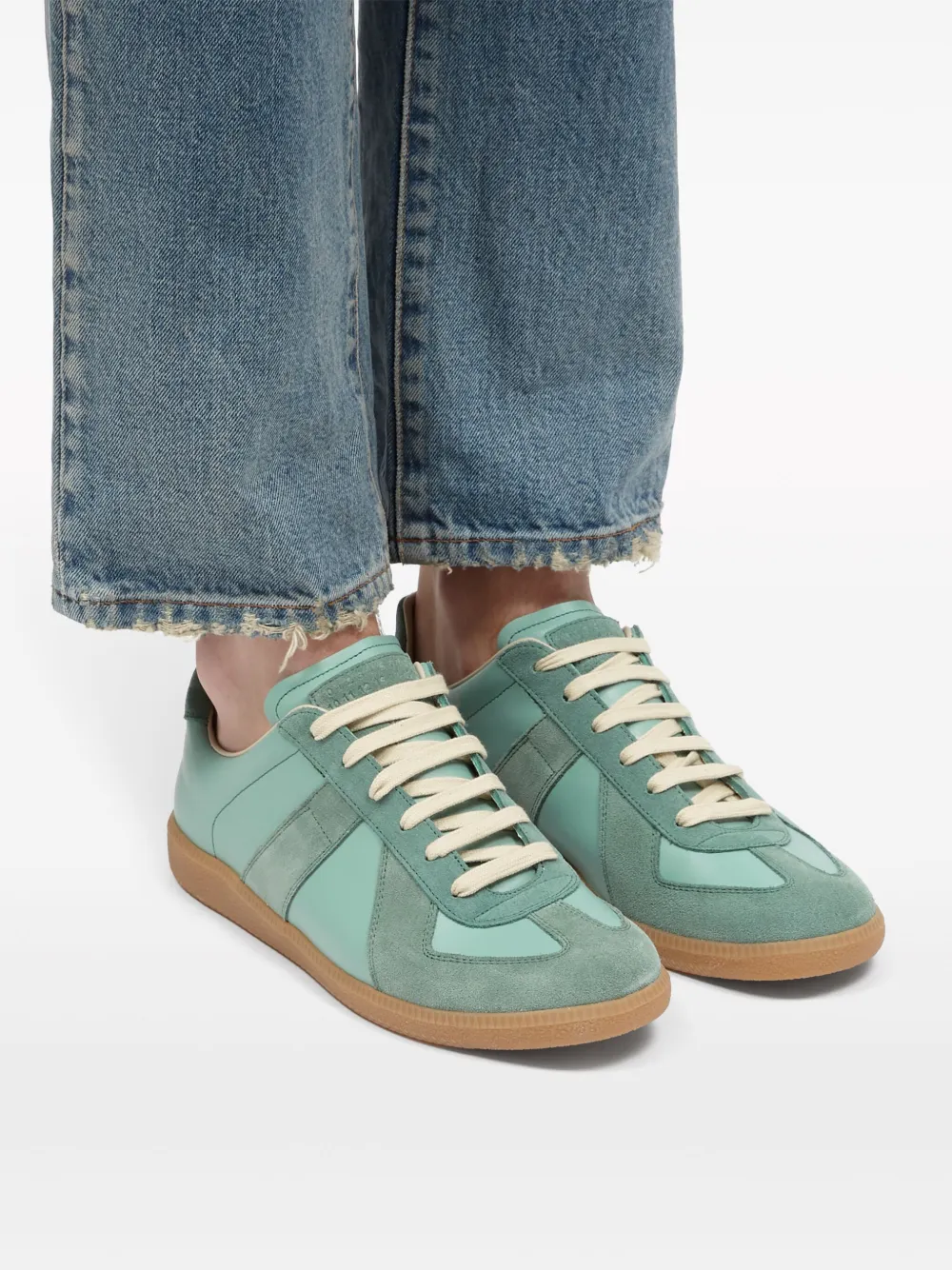Maison Margiela Replica low-top Leather Sneakers | Green