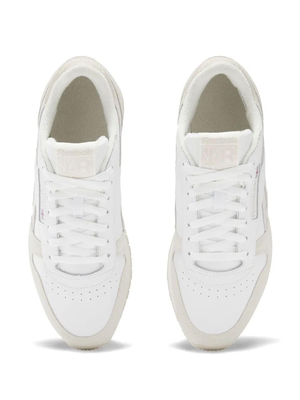 Shop Reebok Classic Panelled Leather Sneakers In White