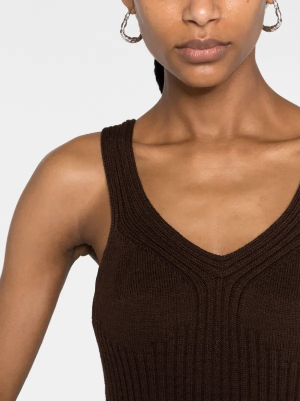 Jil Sander ribbed-knit Midi Dress | Brown | FARFETCH