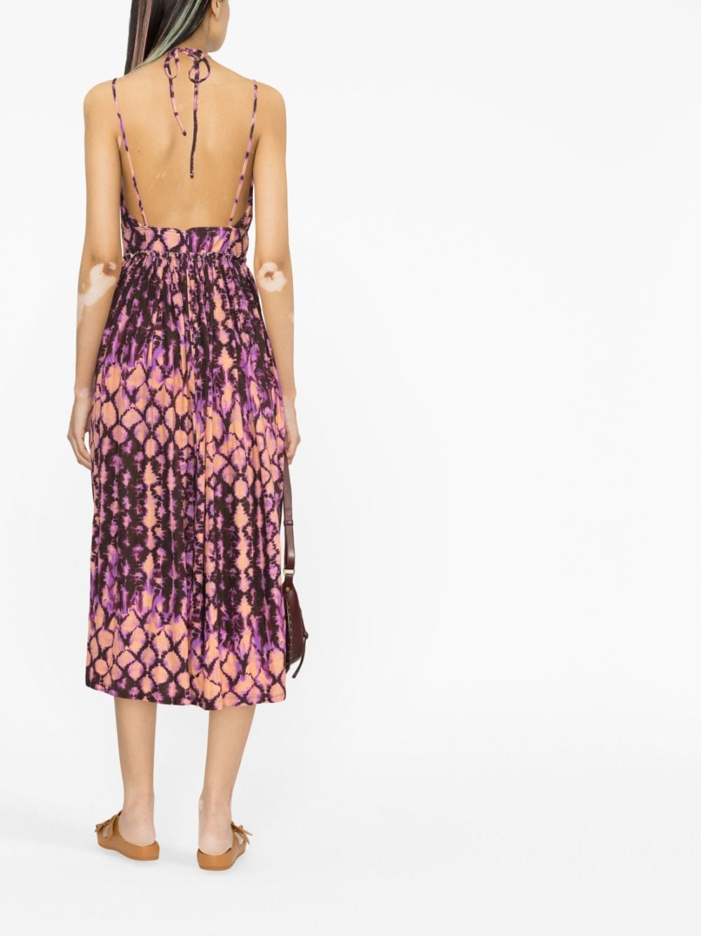 Shop Ulla Johnson Freya Halterneck Midi Dress In Violett