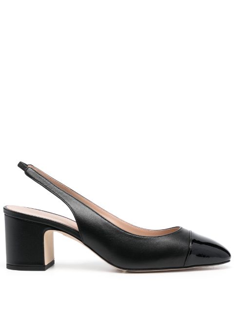 Scarosso 65mm leather slingback pumps