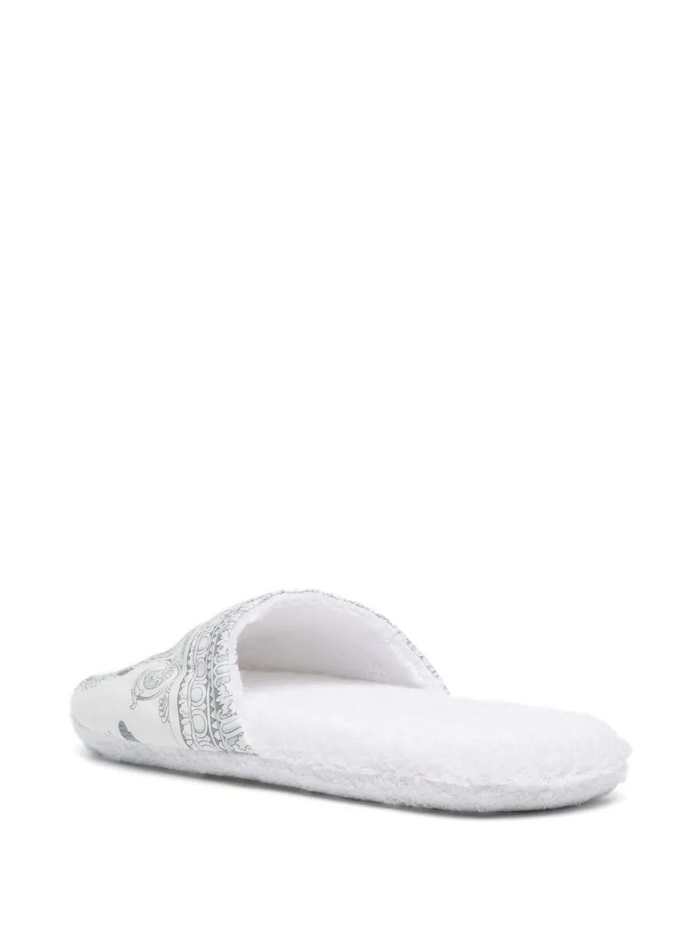 Shop Versace I Love Baroque Slippers In White