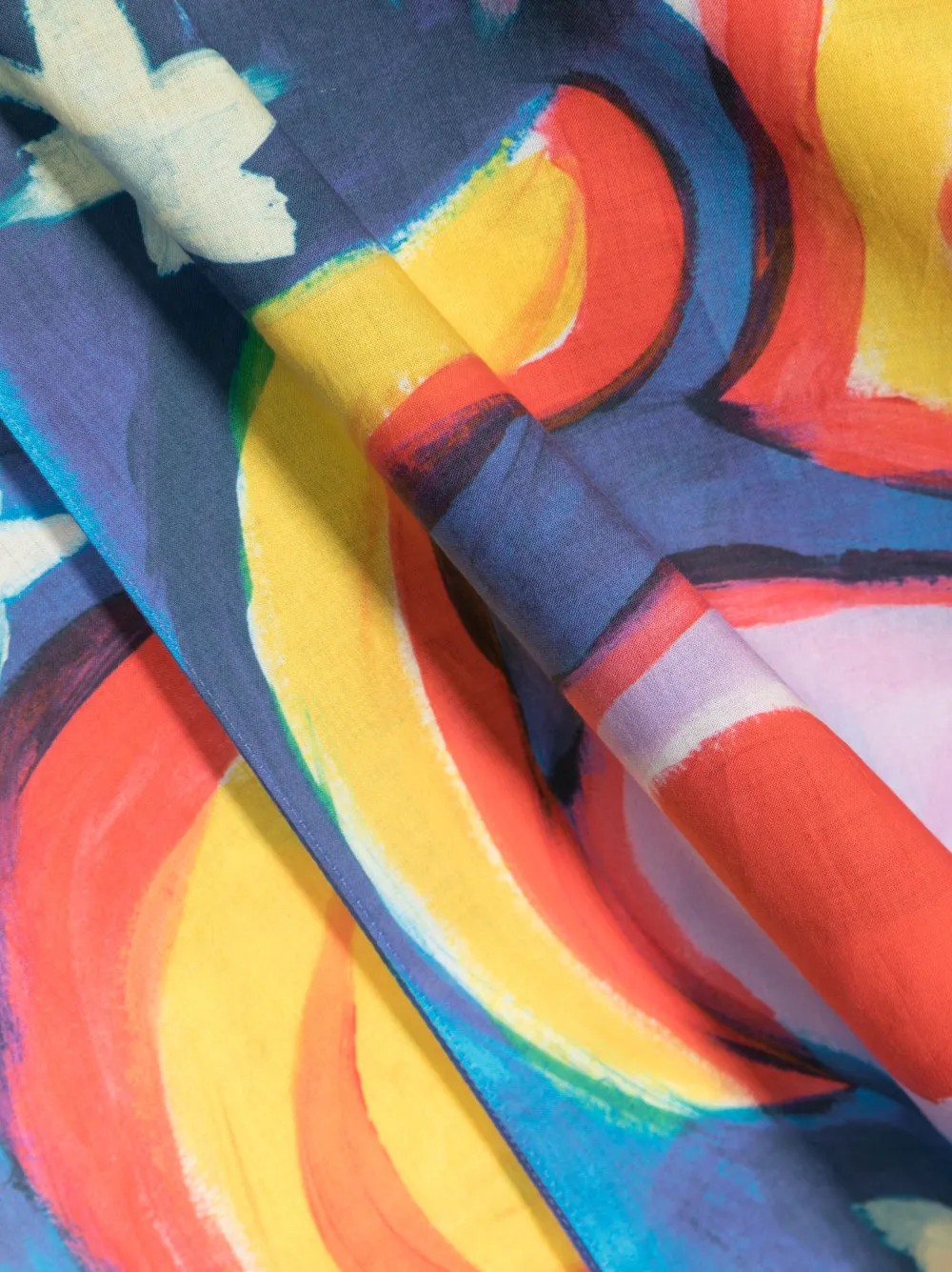 Marni Graphic-print Cotton Scarf In Blue