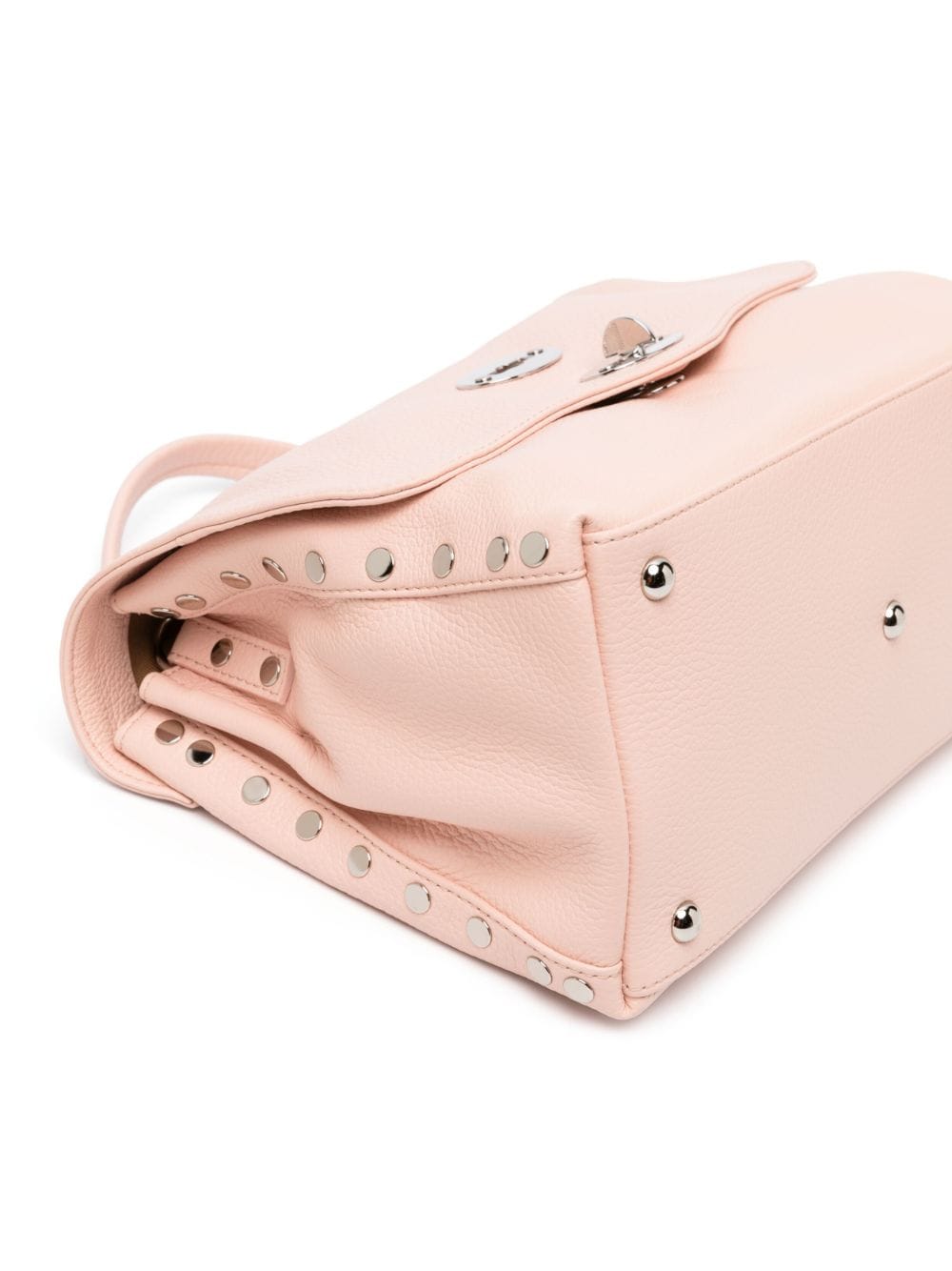 Shop Zanellato Stud-detail Leather Shoulder Bag In Pink