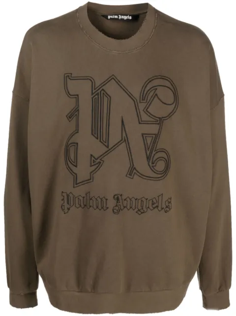 Palm Angels embroidered-logo cotton sweatshirt
