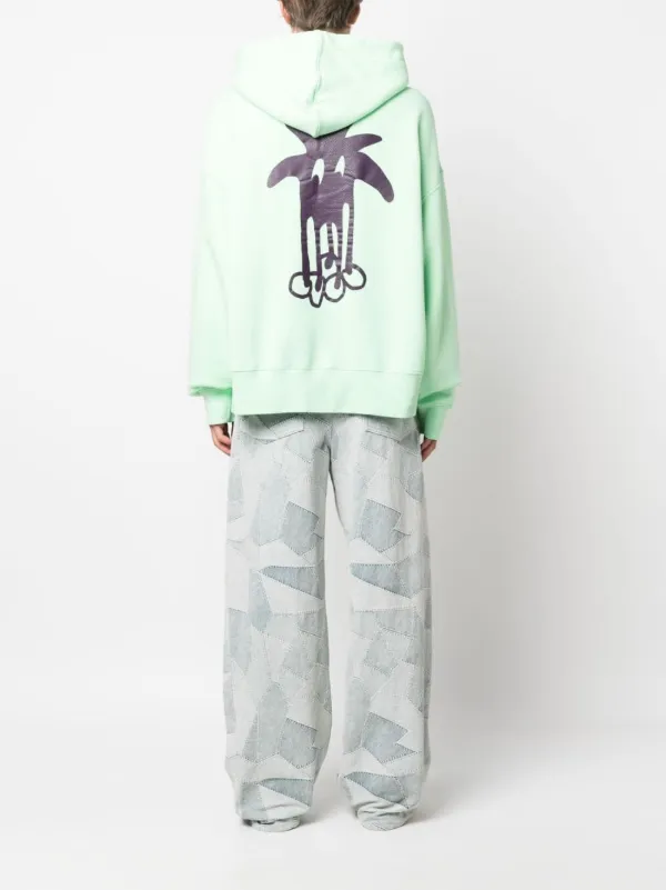 Palm Angels Douby logo print Cotton Hoodie Farfetch