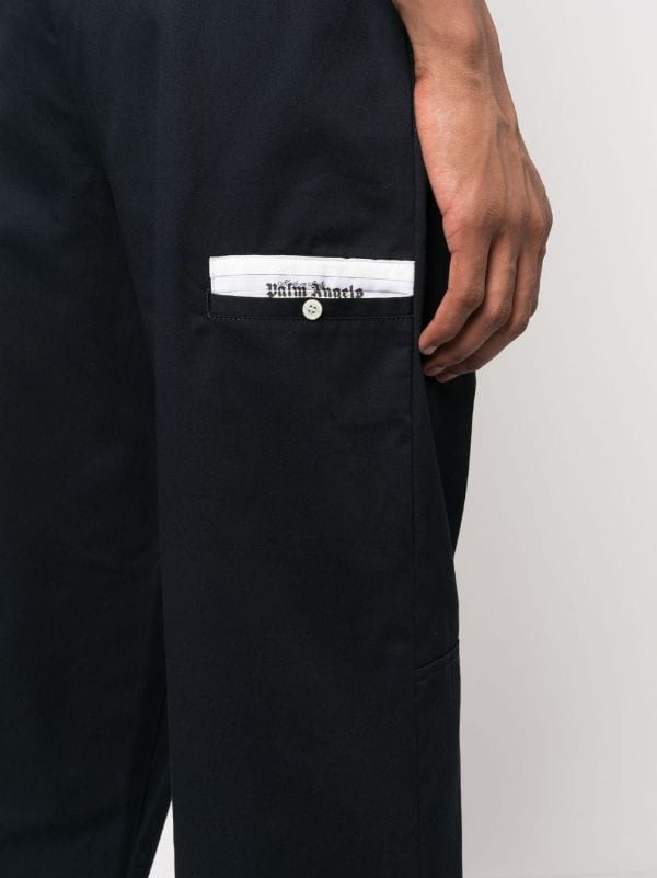 Palm Angels SARTORIAL WAISTBAND WORKPANTS NAVY BLUE - Farfetch