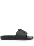 Palm Angels rubberised monogram flat slides - Black