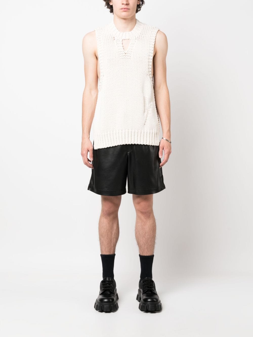 Neil Barrett cut-out knit sweatshirt - Beige