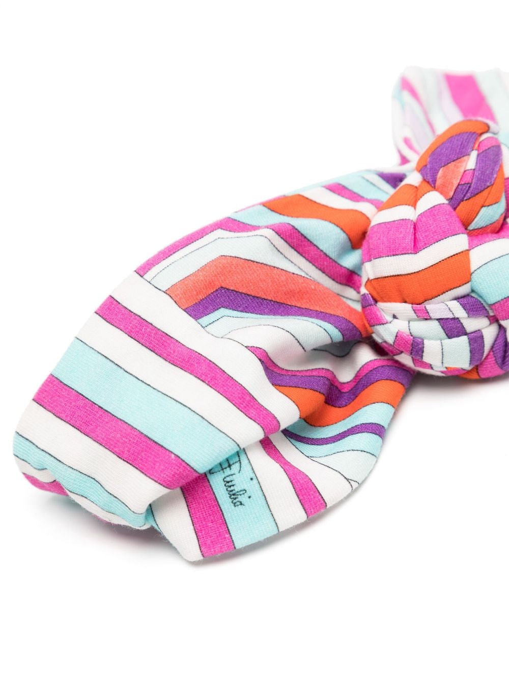 Shop Pucci Junior Twist-detail Multi-striped Hairband In Pink